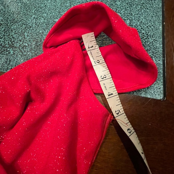 Emerald Sundae Womens Red Glitter Faux Wrap Party Mini Dress Juniors Size Large - Picture 10 of 16